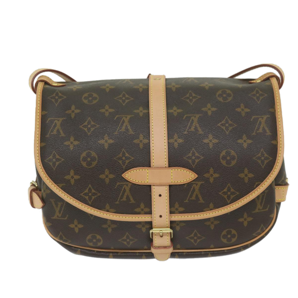 LOUIS VUITTON Monogram Saumur 30 Shoulder Bag M42256 LV Auth uy166A