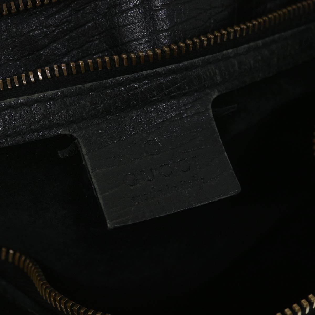 GUCCI Shoulder Bag Leather Black 115867 Auth yb002