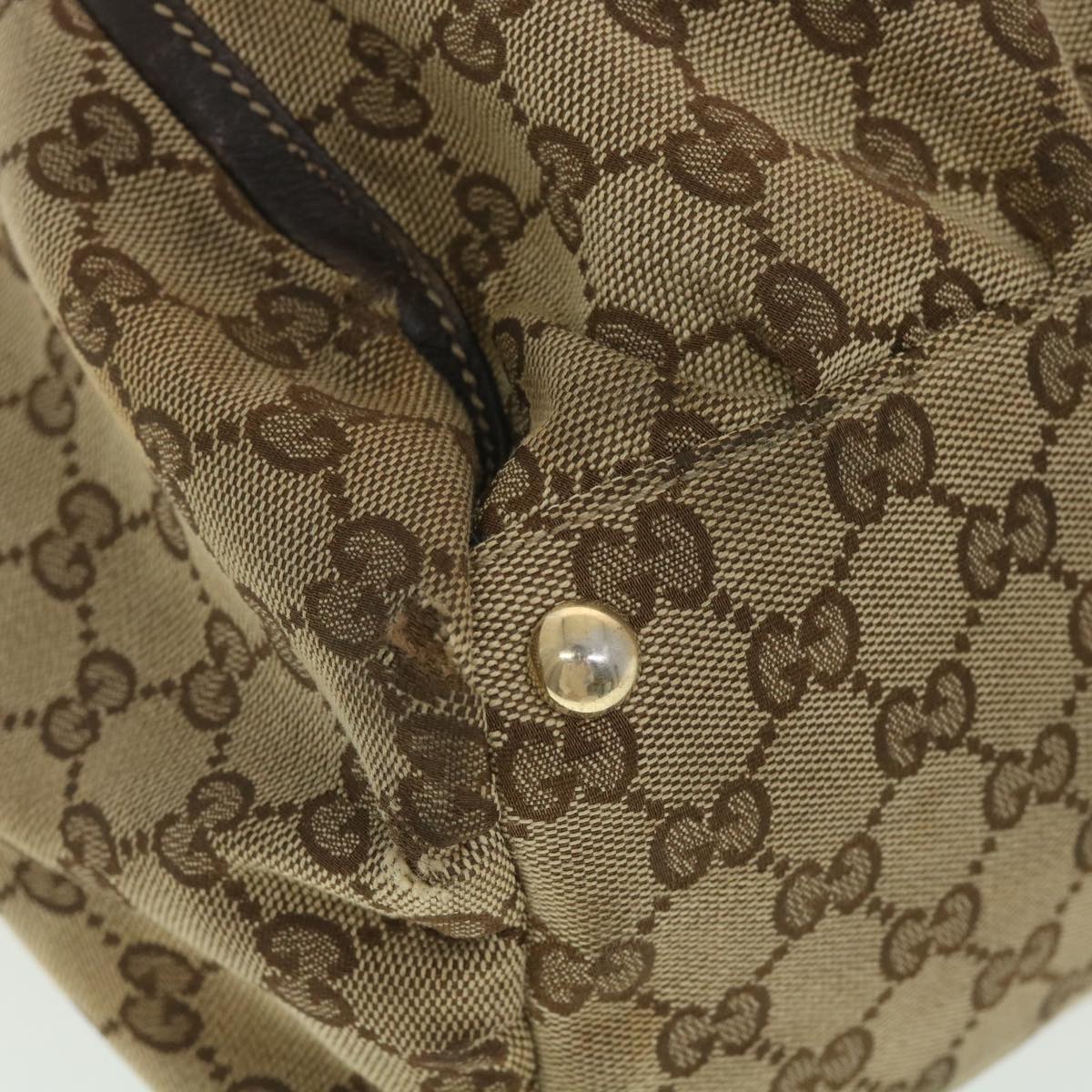 GUCCI GG Canvas Shoulder Bag Beige 189835 Auth yb011