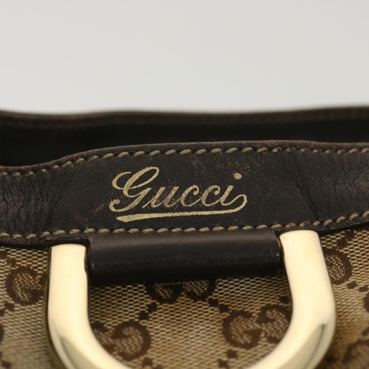 GUCCI GG Canvas Shoulder Bag Beige 189835 Auth yb011