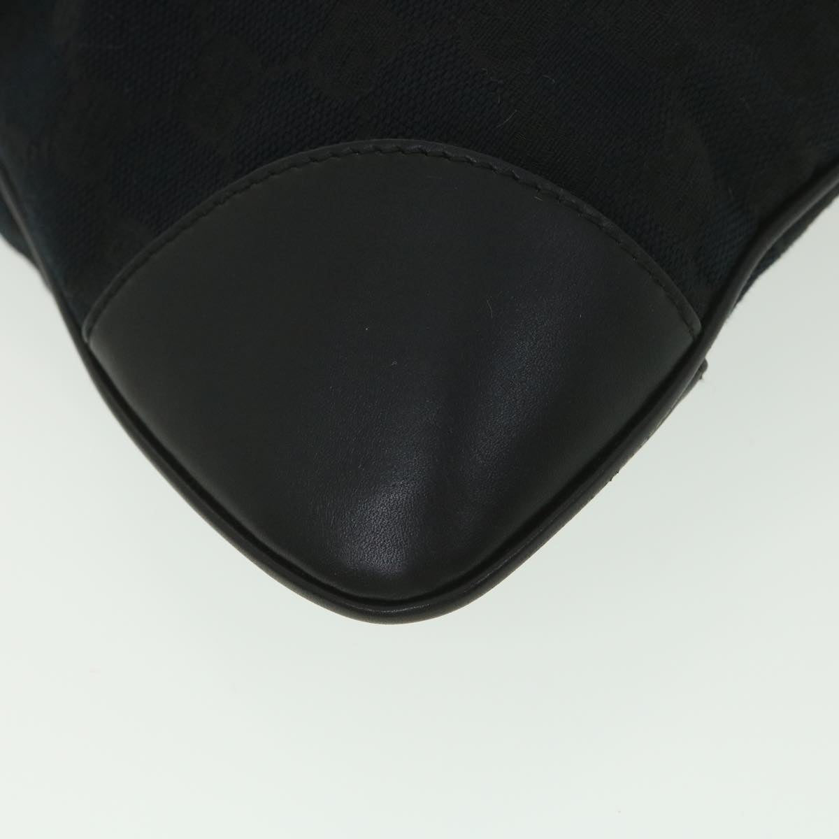 GUCCI GG Canvas Sherry Line Shoulder Bag Black Beige 001 4057 002058 Auth yb019