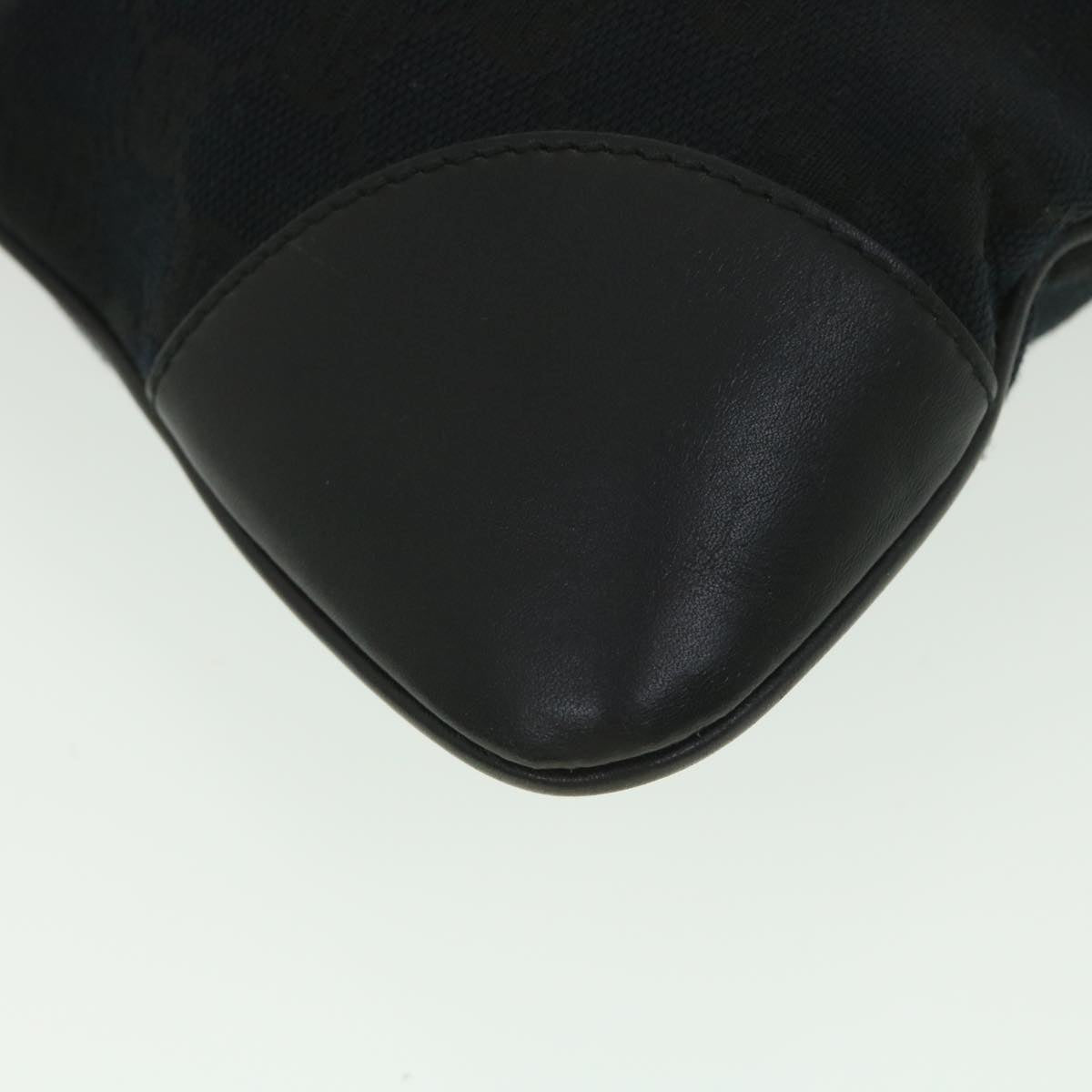 GUCCI GG Canvas Sherry Line Shoulder Bag Black Beige 001 4057 002058 Auth yb019