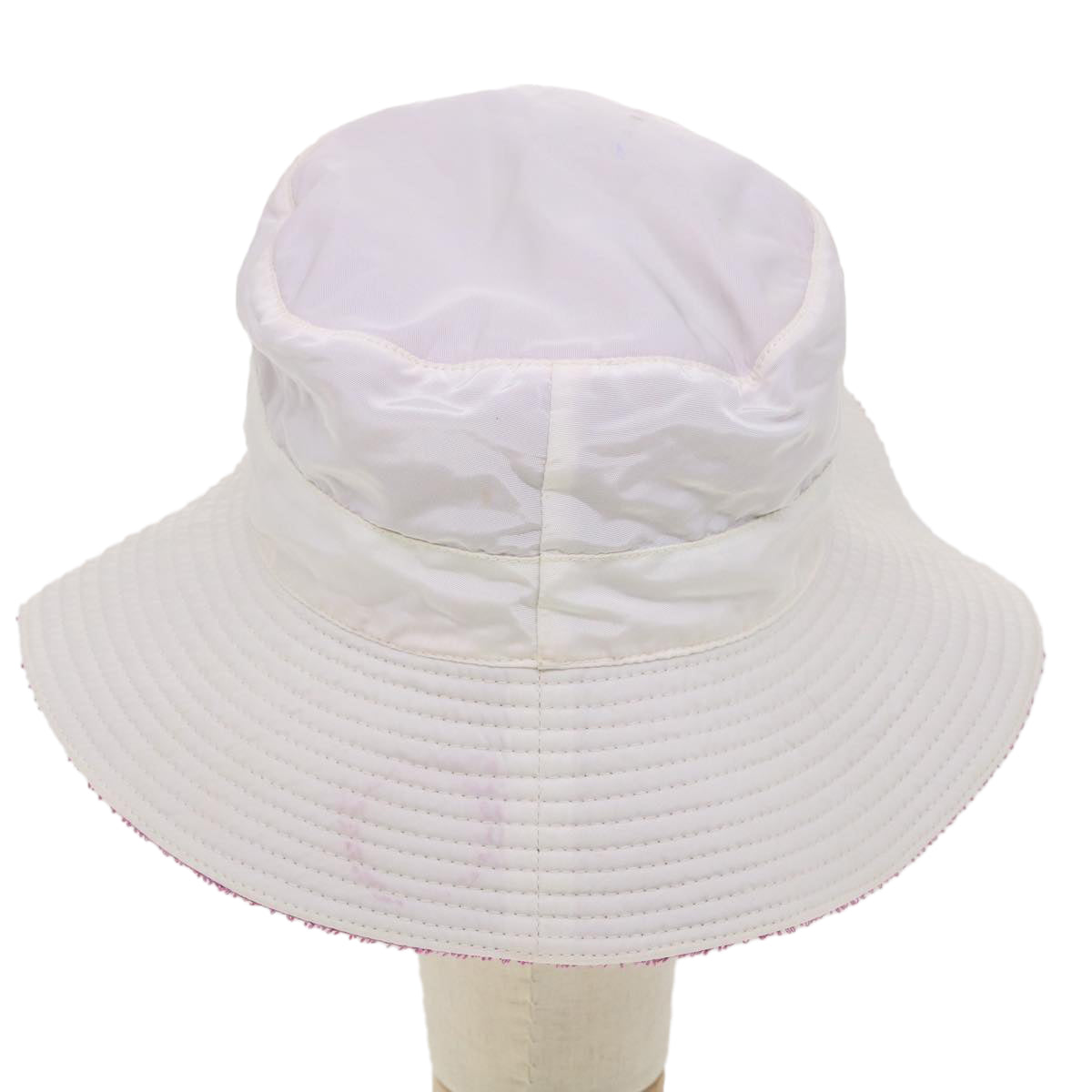 HERMES Hat nylon pile S White Auth yb027