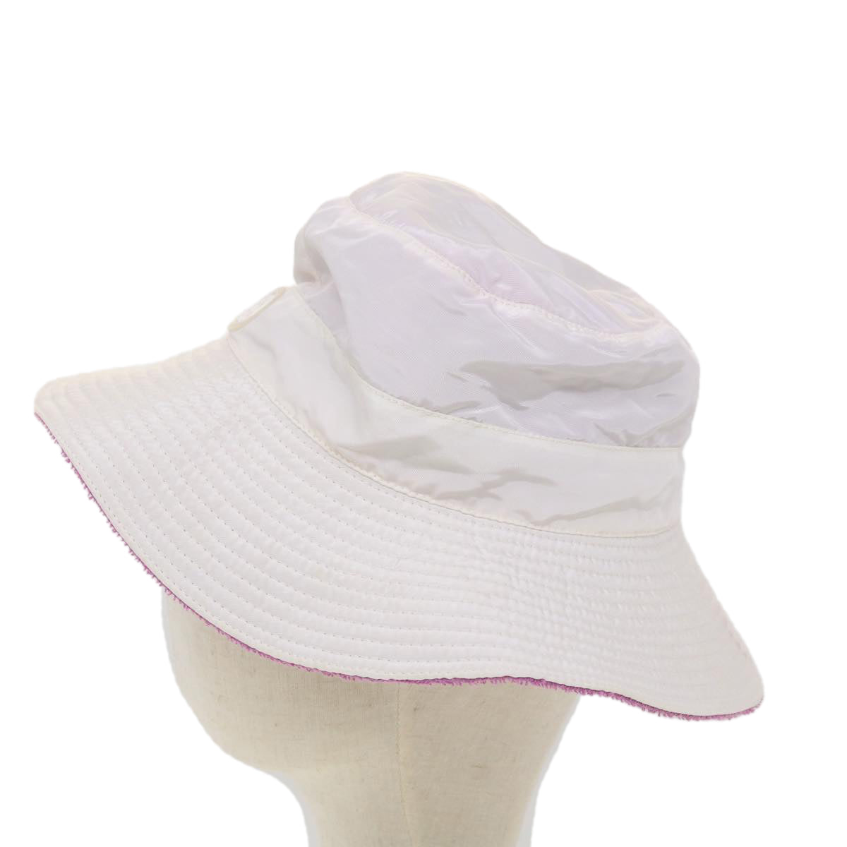 HERMES Hat nylon pile S White Auth yb027