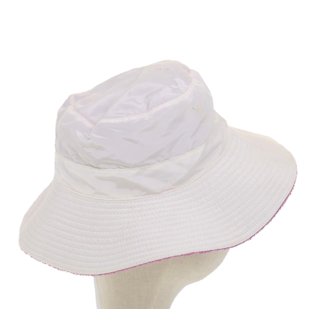 HERMES Hat nylon pile S White Auth yb027