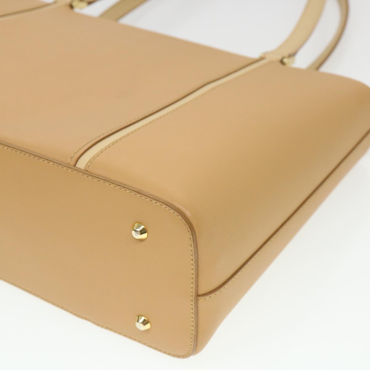 BURBERRY Shoulder Bag Leather Beige Auth yb038