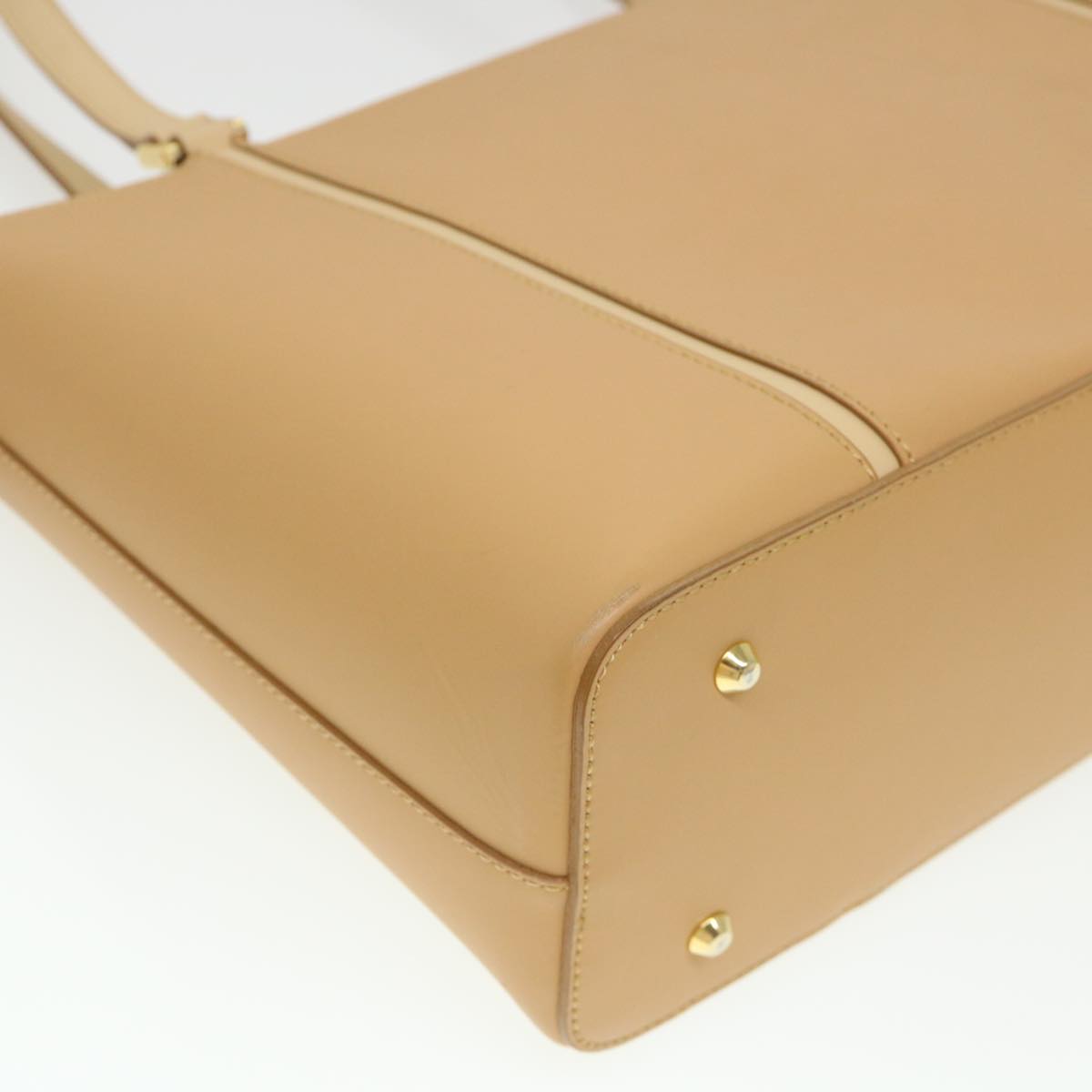 BURBERRY Shoulder Bag Leather Beige Auth yb038