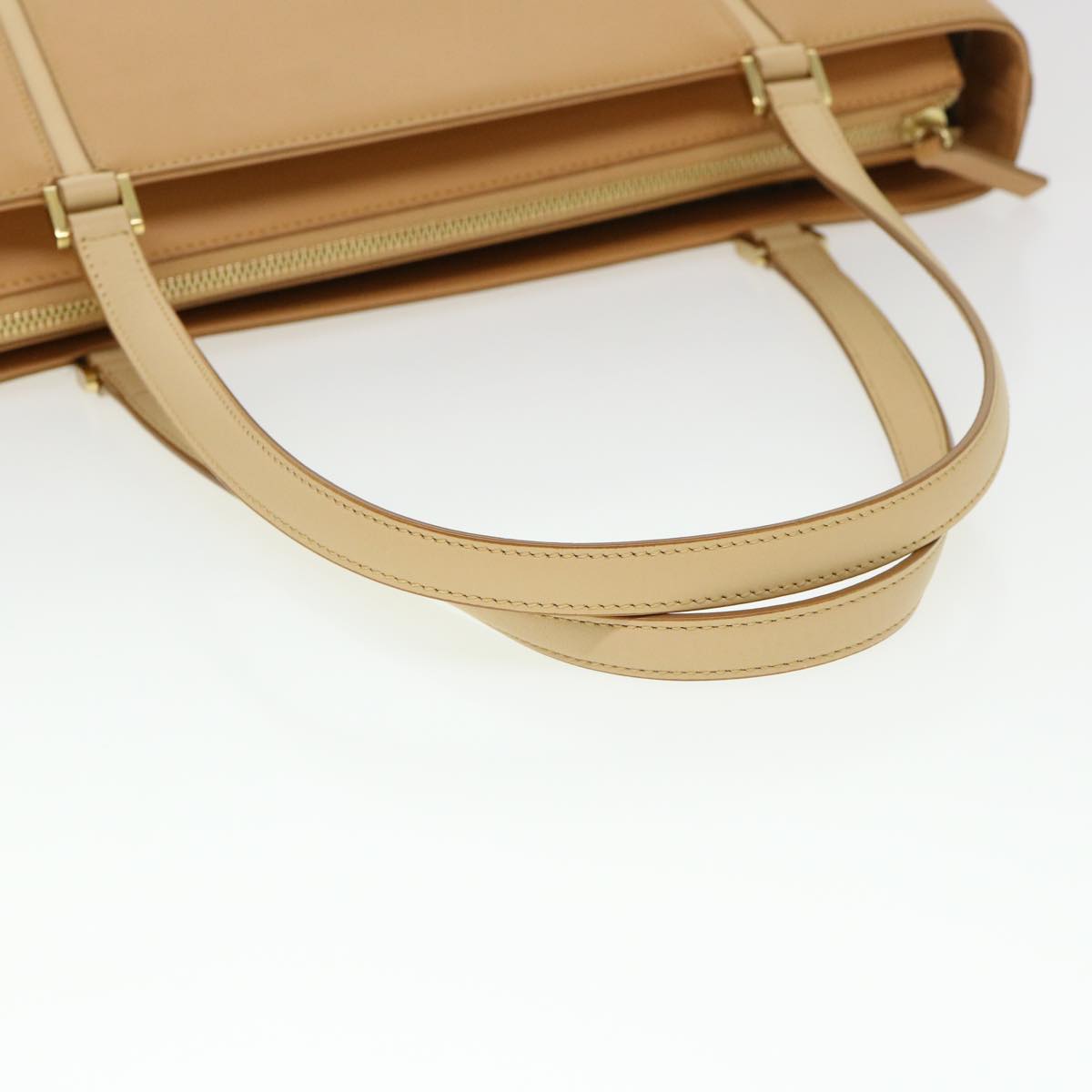 BURBERRY Shoulder Bag Leather Beige Auth yb038