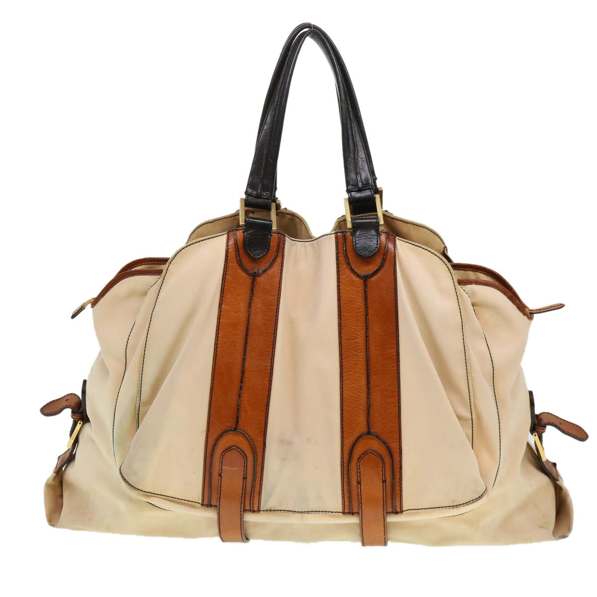 FENDI Shoulder Bag Canvas Beige Auth yb042 - 0