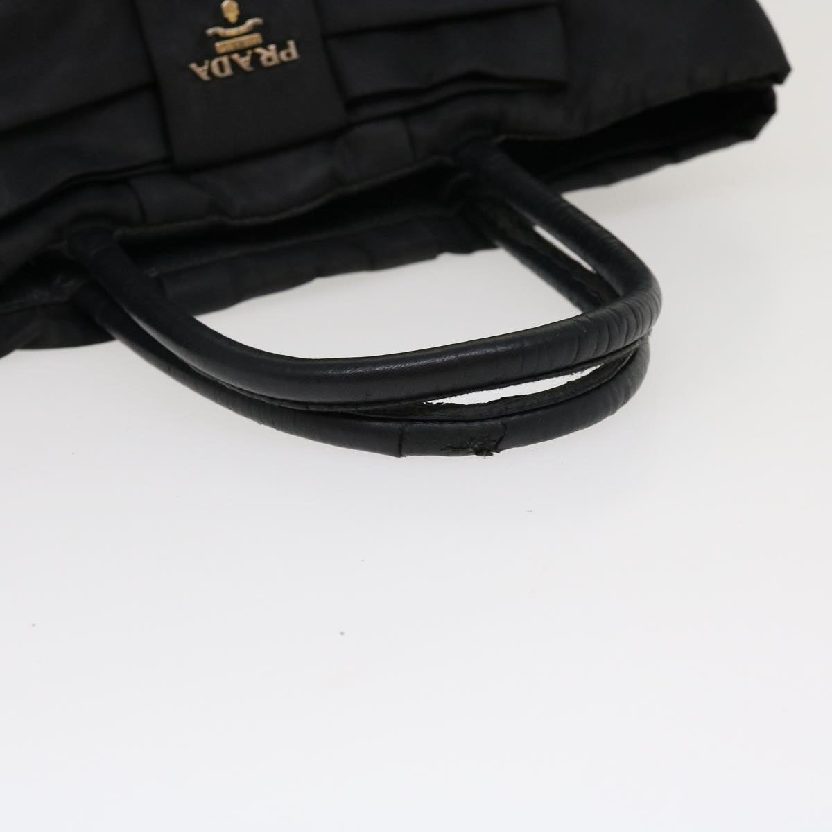 PRADA Hand Bag Nylon Black Auth yb046