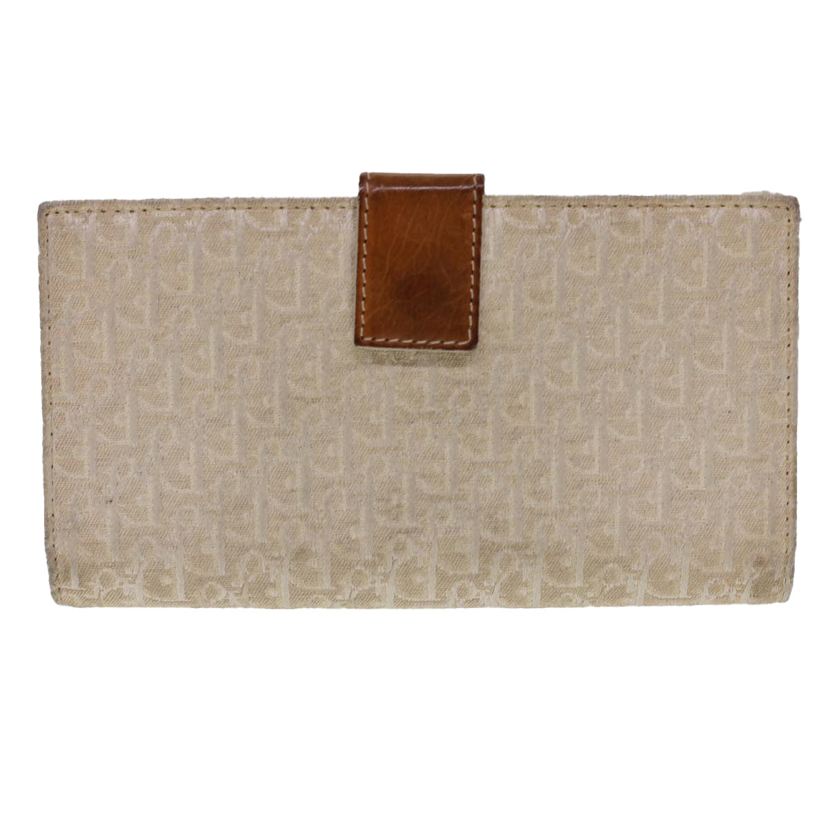 Christian Dior Trotter Canvas Long Wallet Beige 02-LU-0067 Auth yb069 - 0