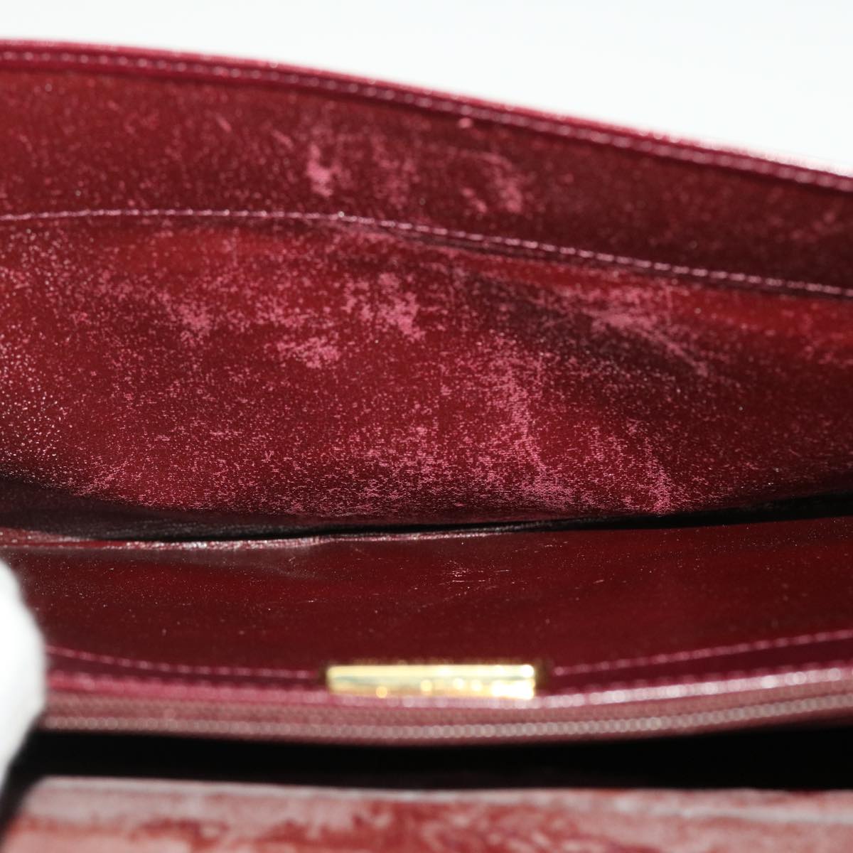 Christian Dior Clutch Bag Leather Red Auth yb071