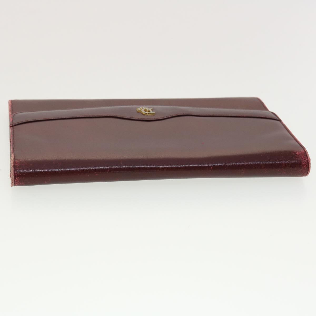 Christian Dior Clutch Bag Leather Red Auth yb071