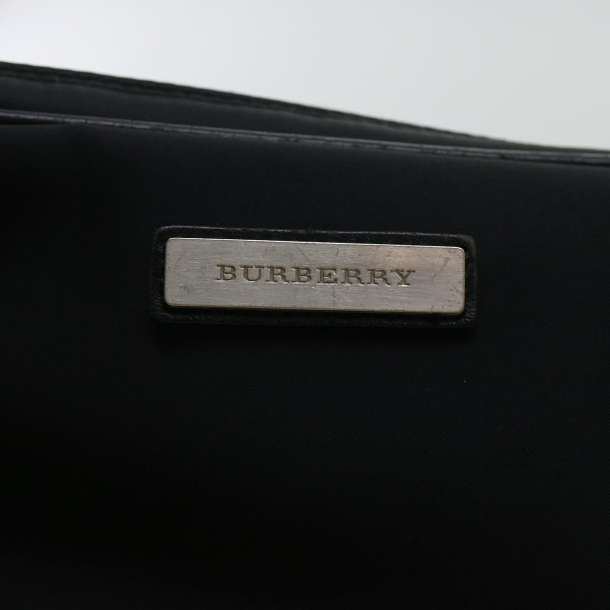 BURBERRY Clutch Bag Nylon Black Auth yb089