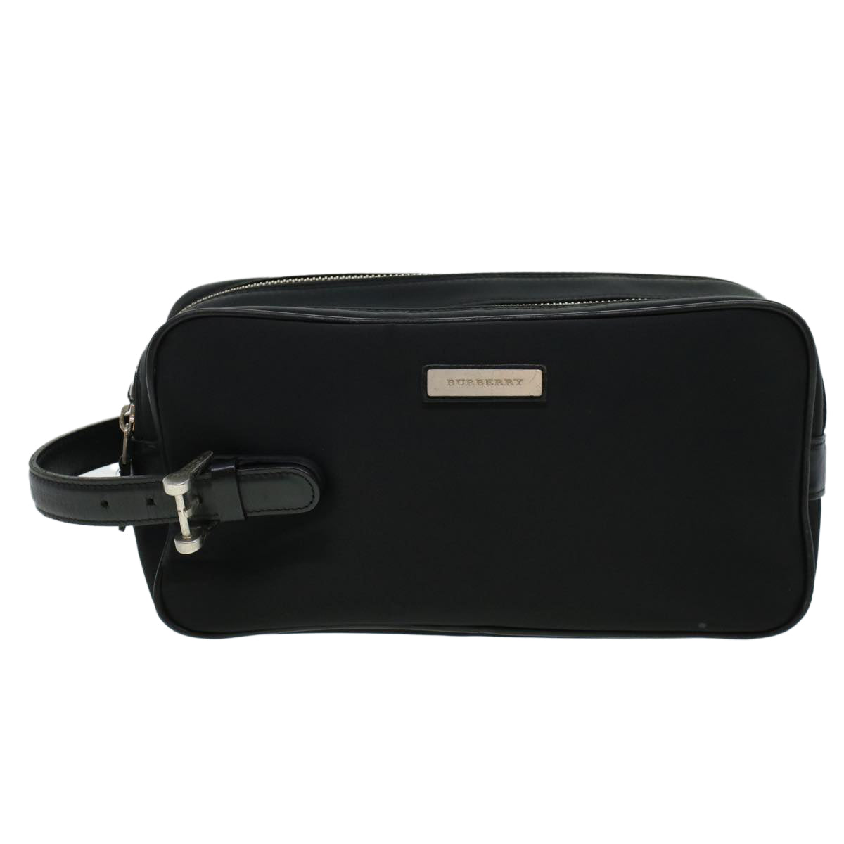 BURBERRY Clutch Bag Nylon Black Auth yb089