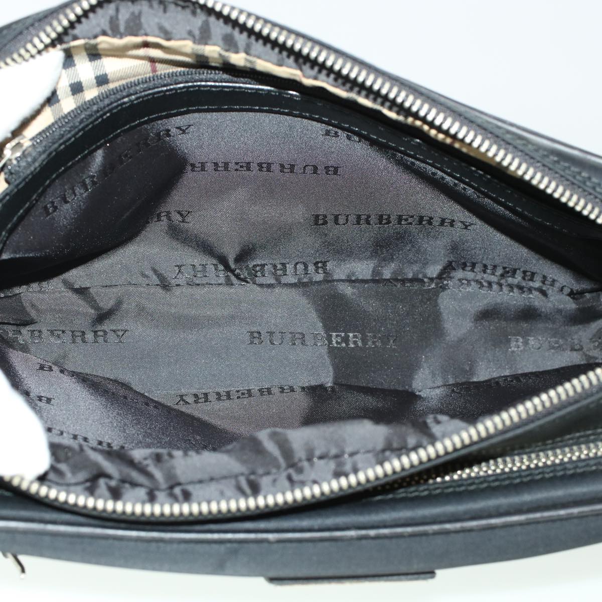 BURBERRY Clutch Bag Nylon Black Auth yb089