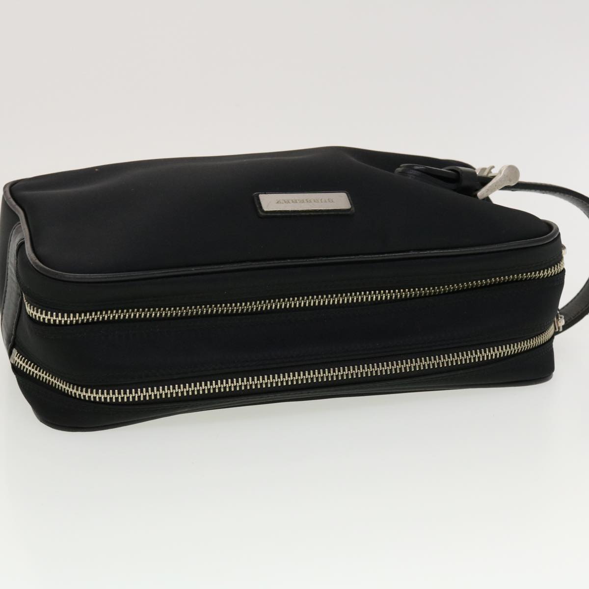 BURBERRY Clutch Bag Nylon Black Auth yb089