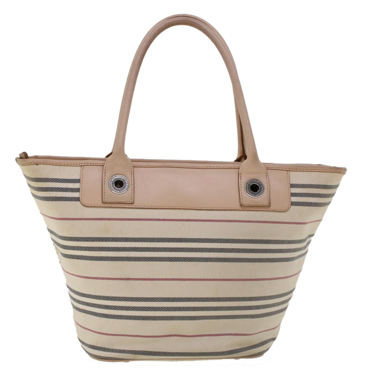 BURBERRY Tote Bag Canvas Leather Beige Auth yb121 - 0