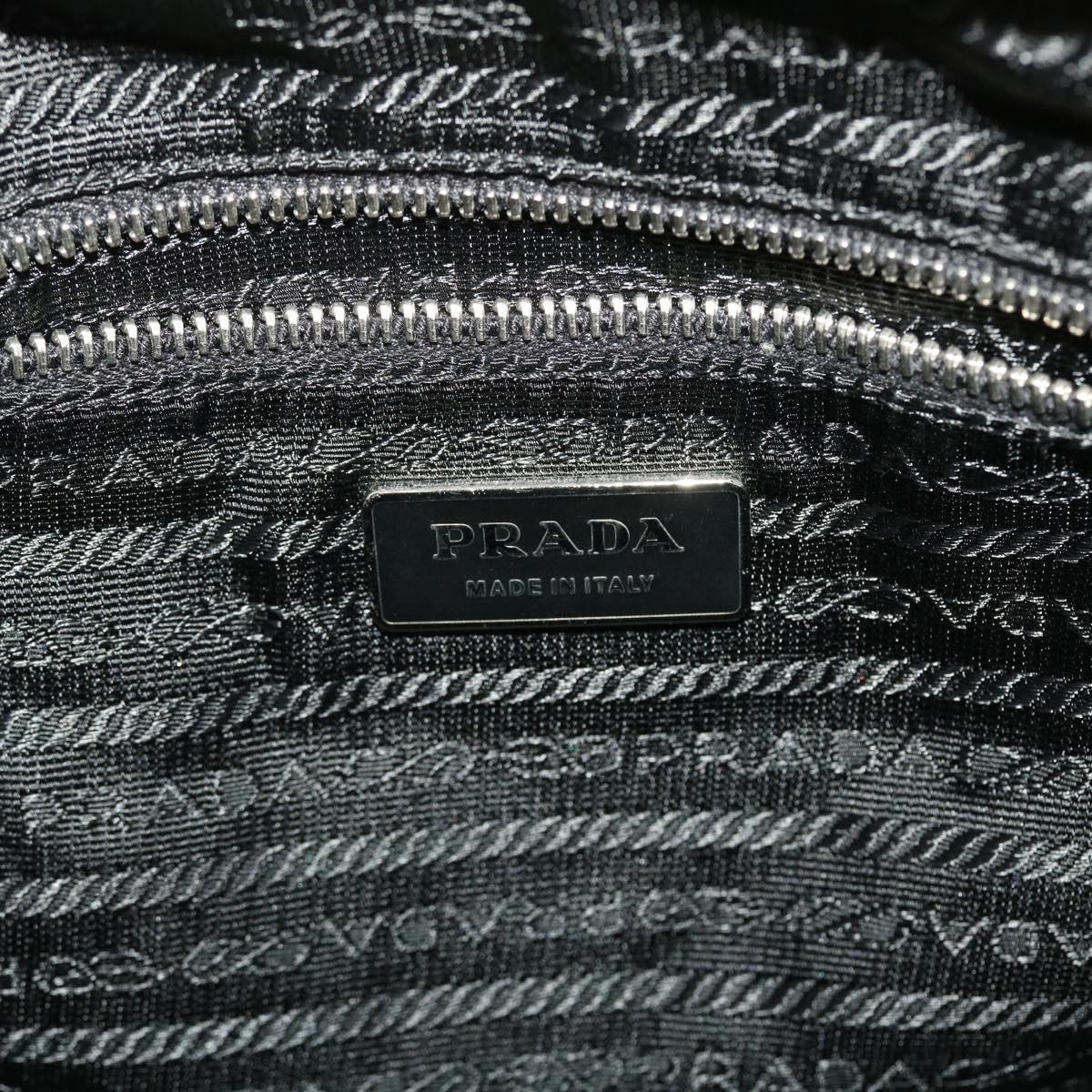 PRADA Hand Bag Leather Beige Auth yb123