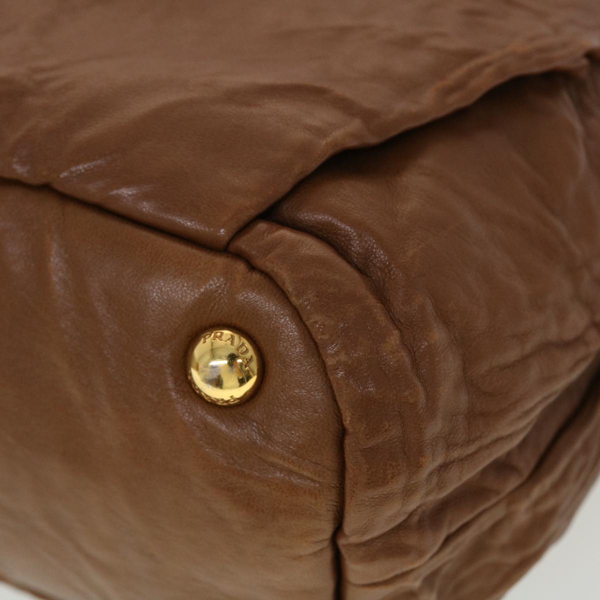 PRADA Hand Bag Leather 2way Shoulder Bag Brown Auth yb143