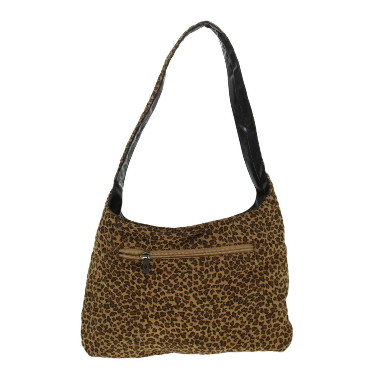 BOTTEGA VENETA Leopard Backpack Shoulder Bag Nylon Brown Black Auth yb145 - 0
