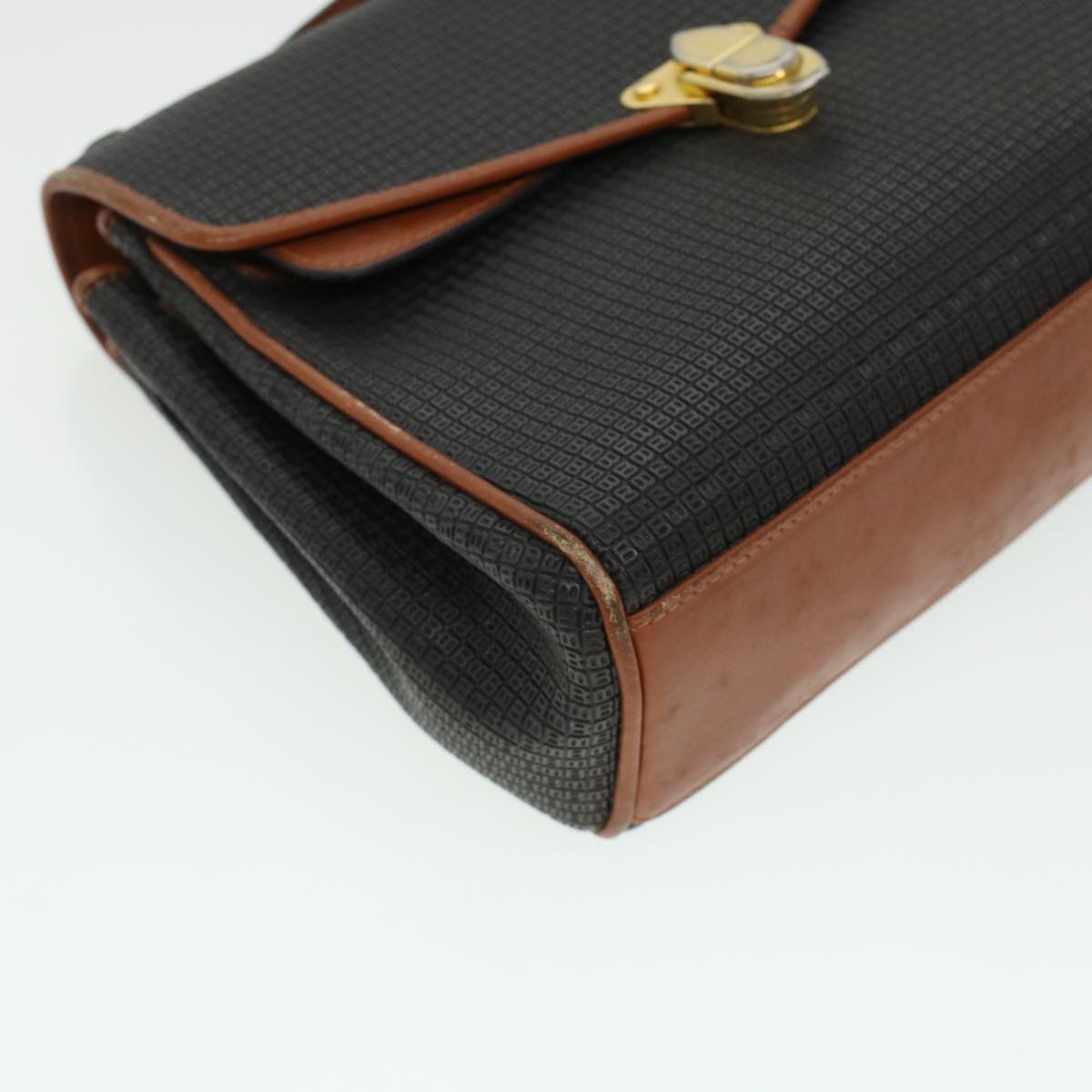 BALLY Hand Bag PVC Leather 2way Shoulder Bag Black Auth yb148