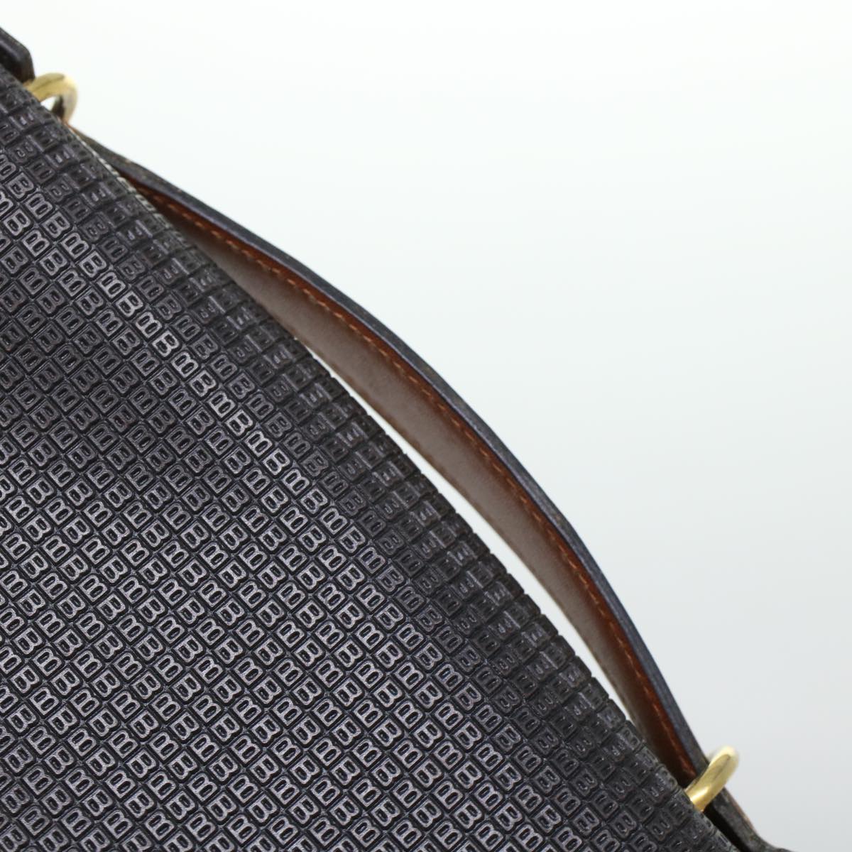 BALLY Hand Bag PVC Leather 2way Shoulder Bag Black Auth yb148