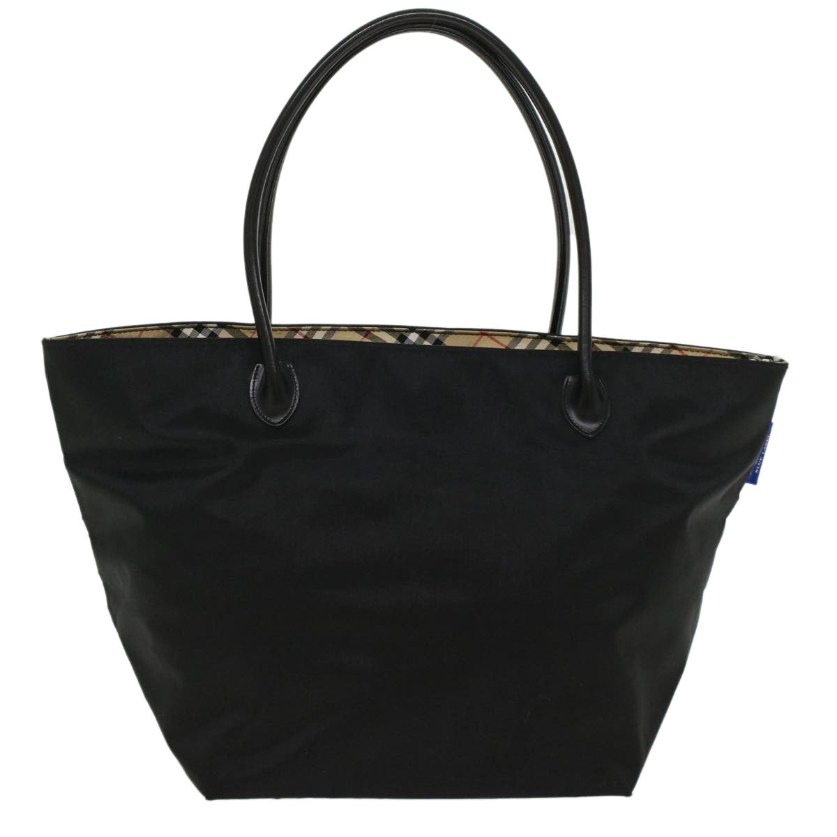 BURBERRY Blue Label Tote Bag Nylon Black Auth yb151