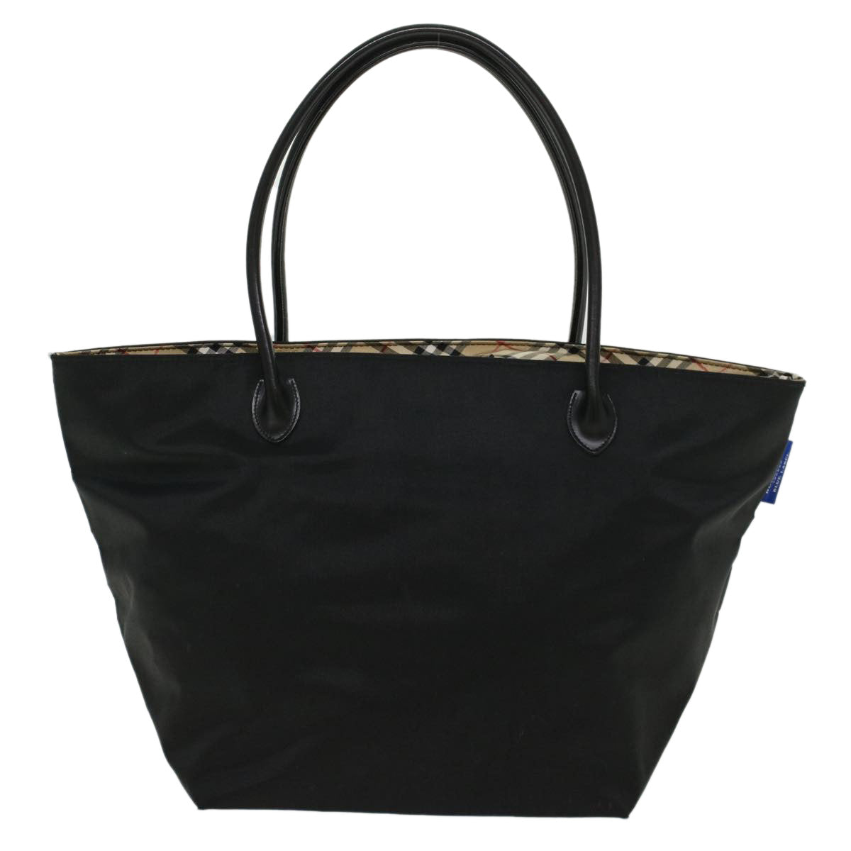 BURBERRY Blue Label Tote Bag Nylon Black Auth yb151