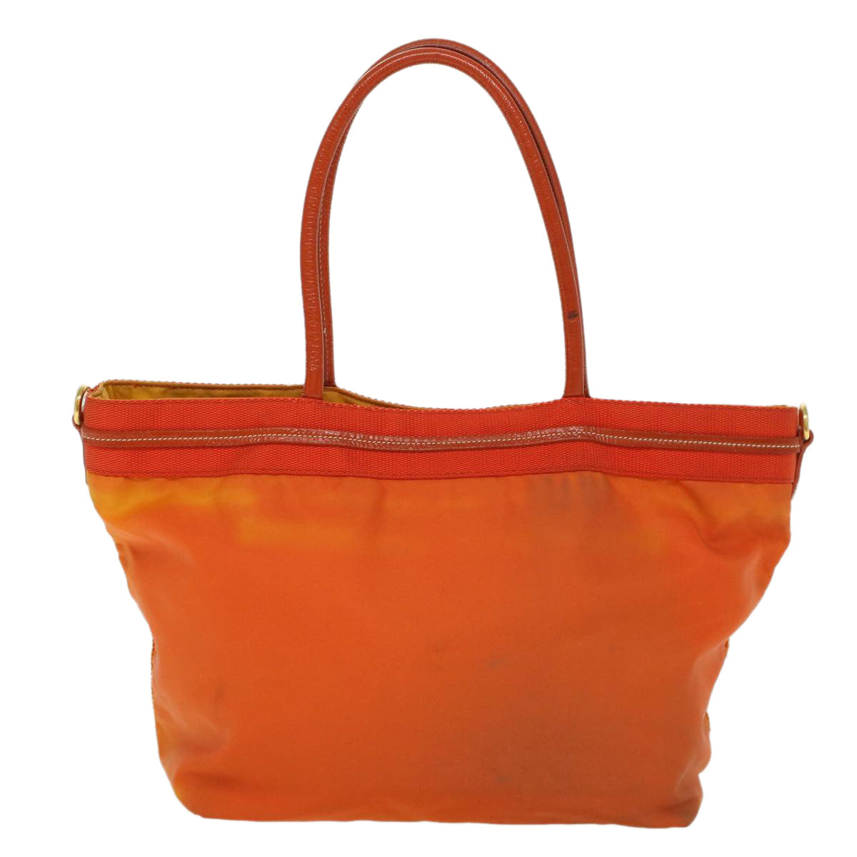 PRADA Tote Bag Nylon Orange Auth yb156