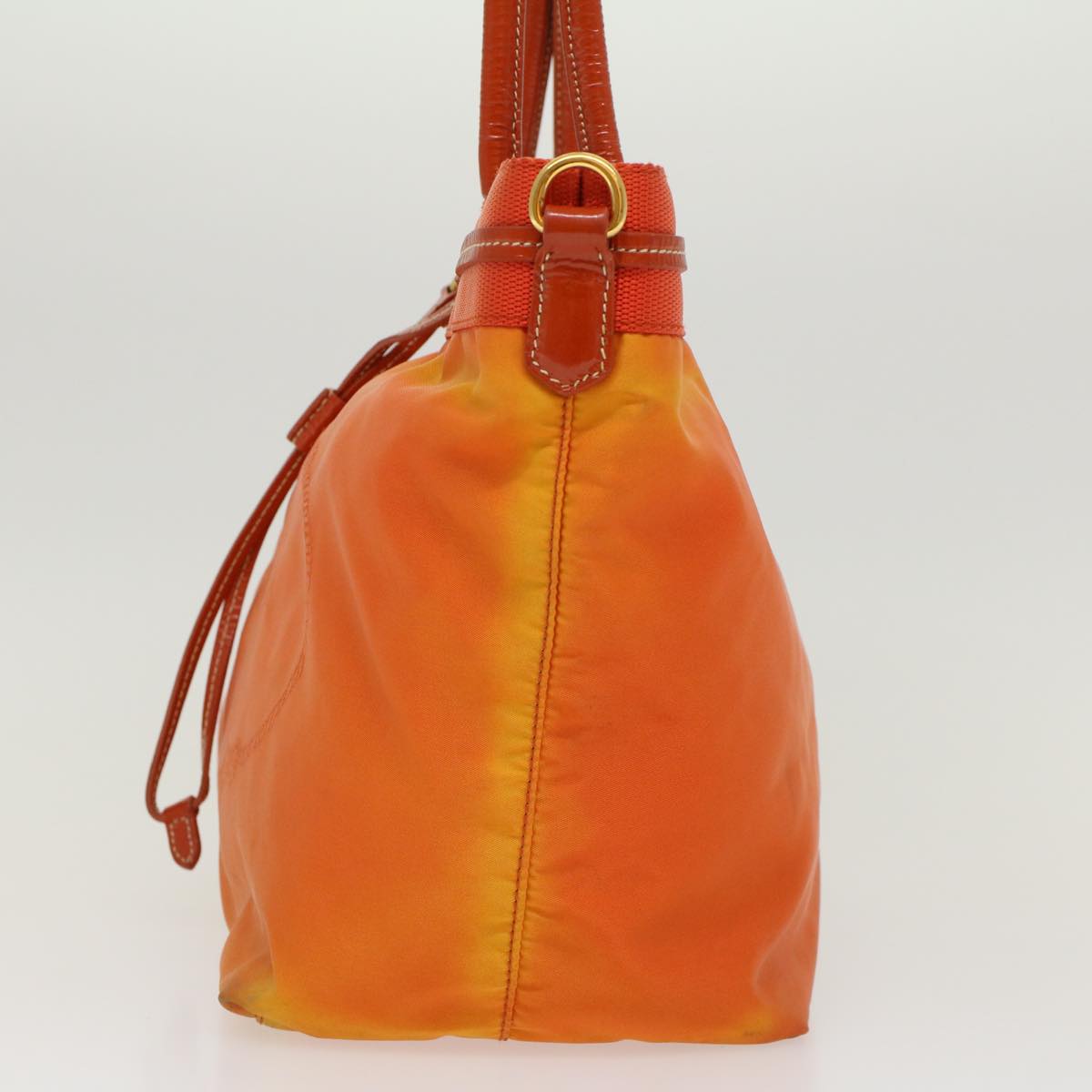 PRADA Tote Bag Nylon Orange Auth yb156