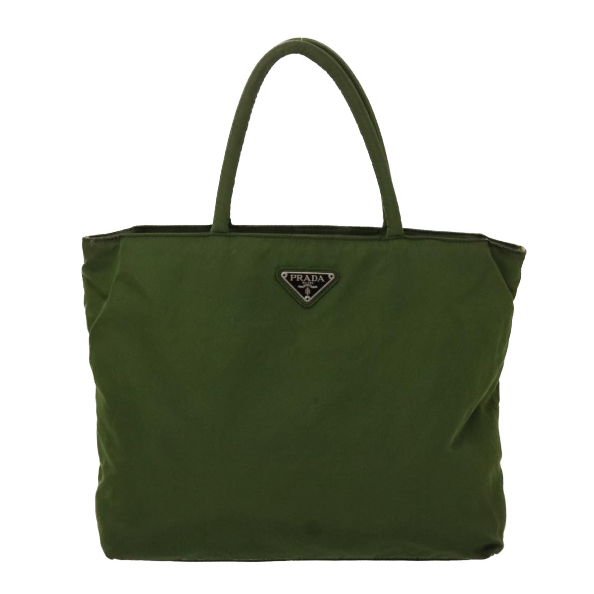 PRADA Hand Bag Nylon Green Auth yb170