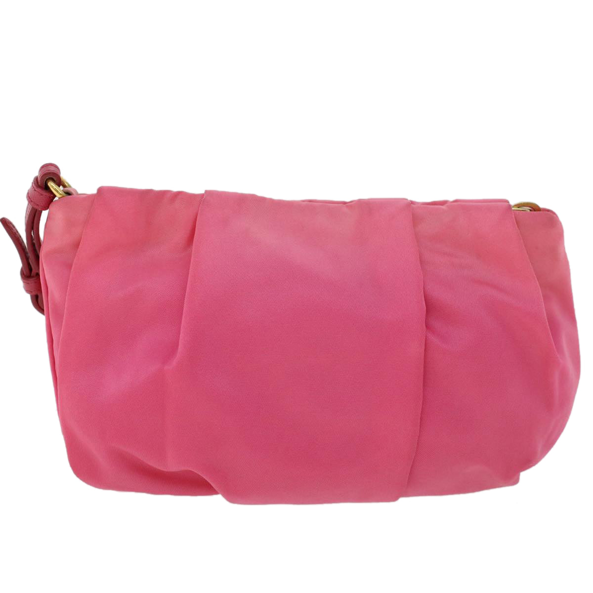 PRADA Pouch Nylon Leather Pink Auth yb175 - 0