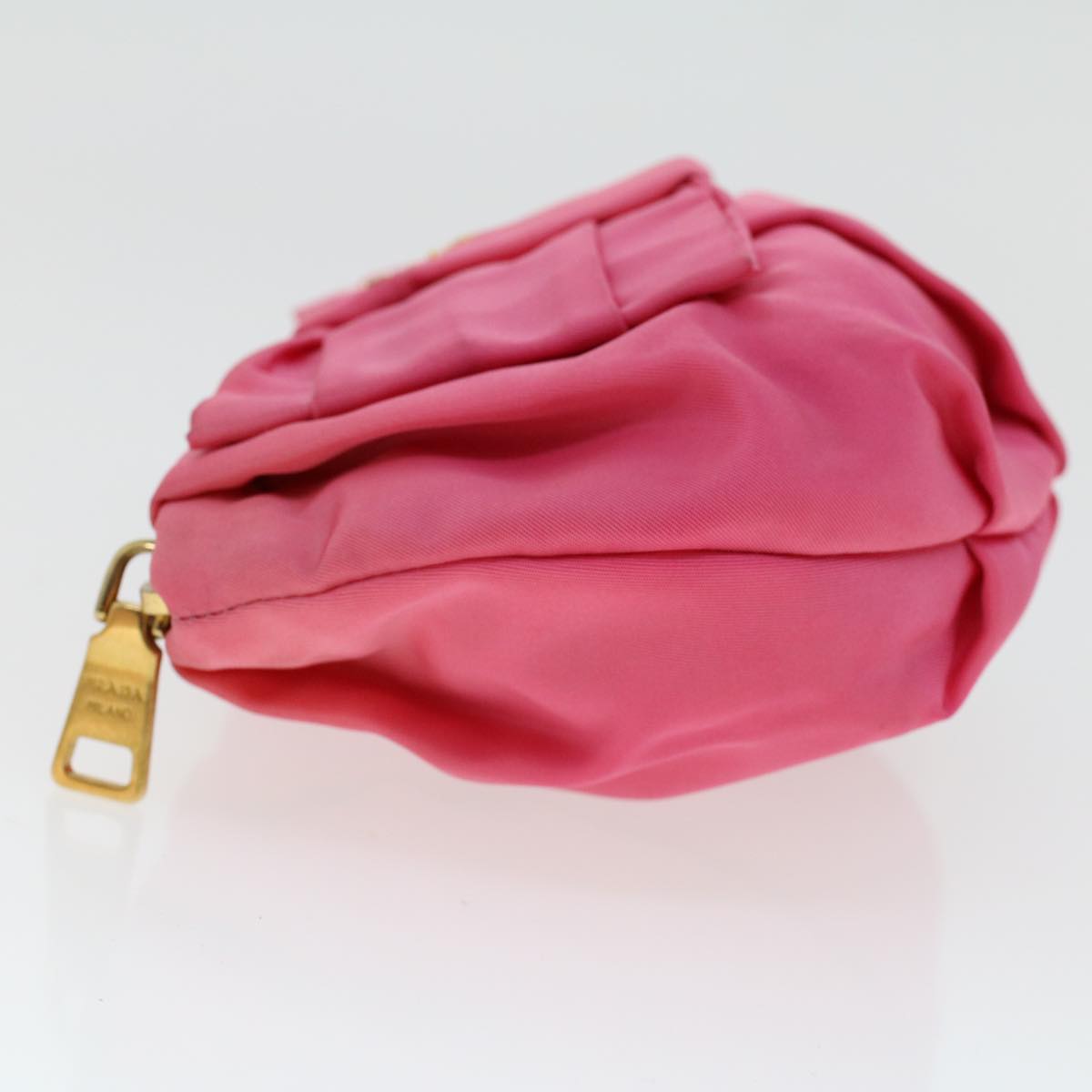 PRADA Pouch Nylon Leather Pink Auth yb175