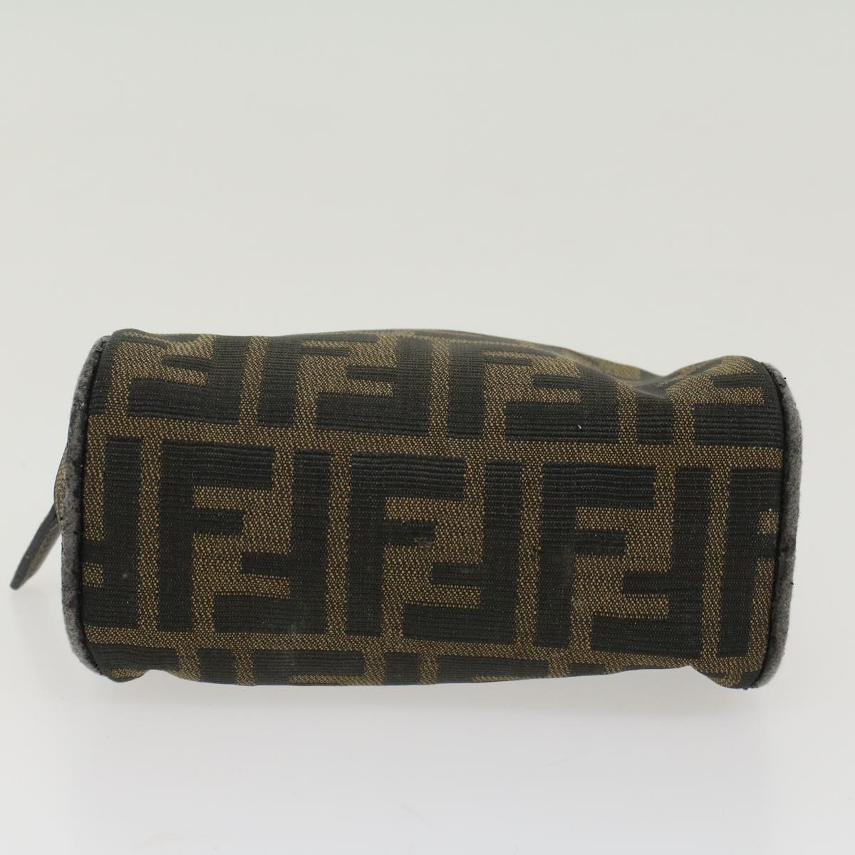 FENDI Zucca Canvas Pouch Black Brown Auth yb178