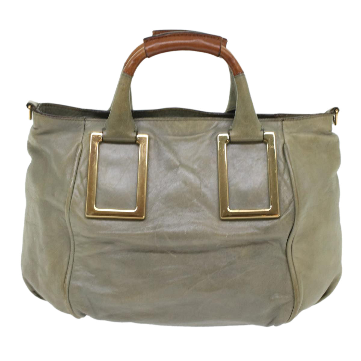 Chloe Etel Hand Bag Leather 2way Gray 03-11-50 Auth yb181 - 0