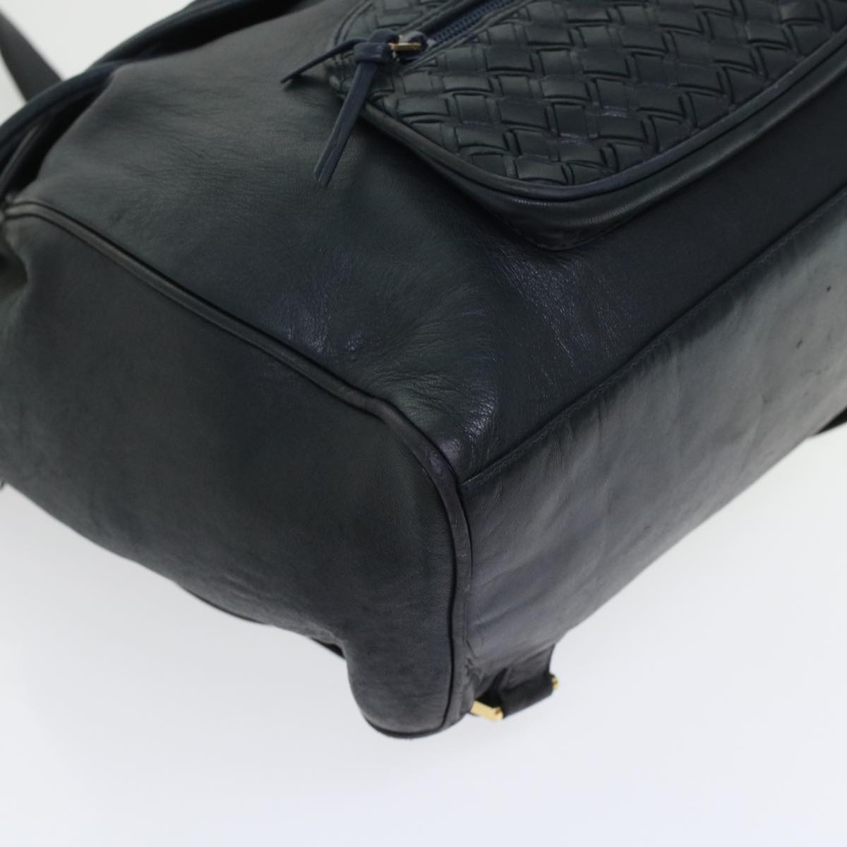 BALLY Backpack Leather Black Auth yb188