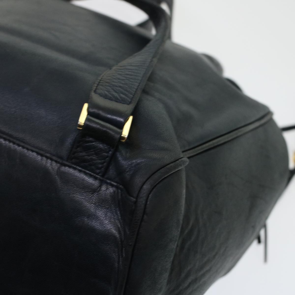 BALLY Backpack Leather Black Auth yb188