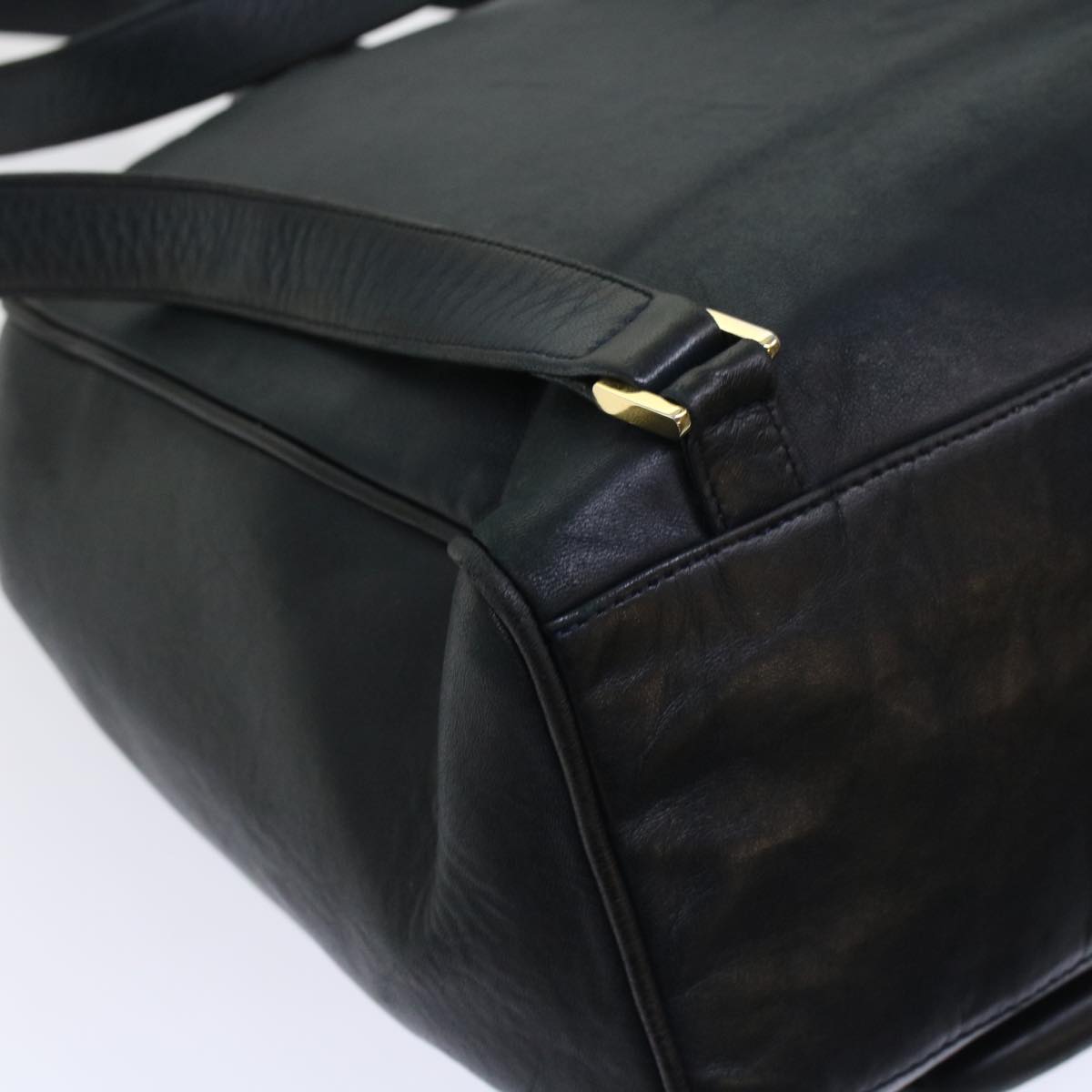 BALLY Backpack Leather Black Auth yb188