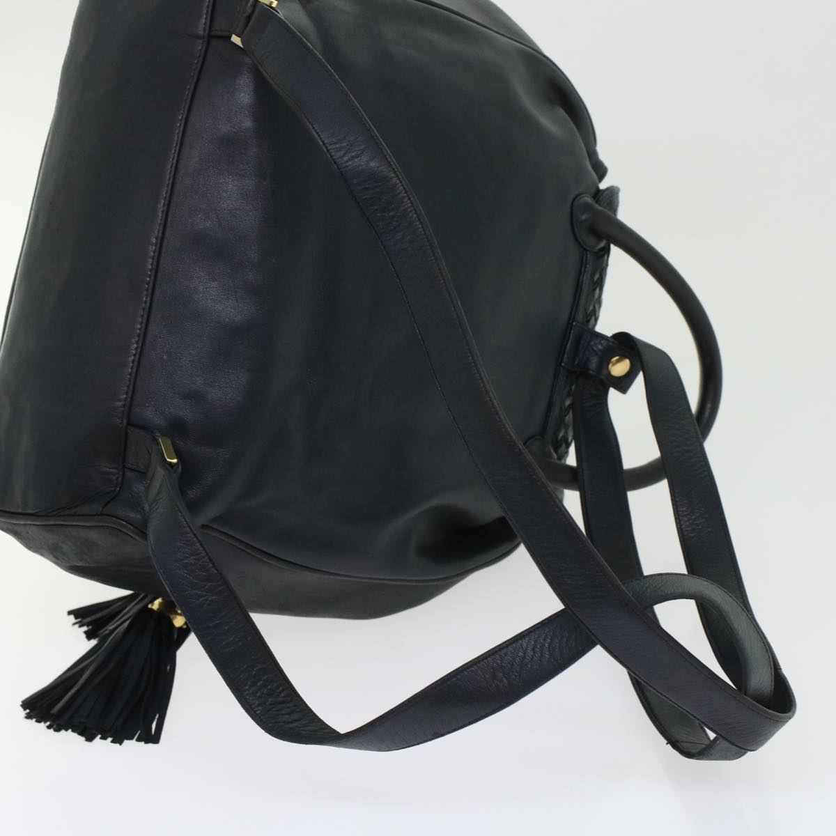 BALLY Backpack Leather Black Auth yb188