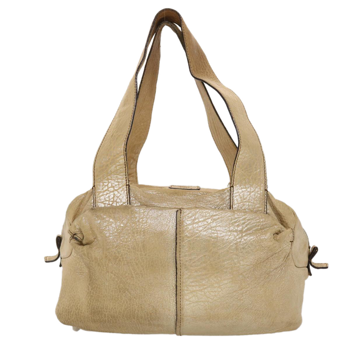 Chloe Saskia Shoulder Bag Leather Gold Auth yb203 - 0