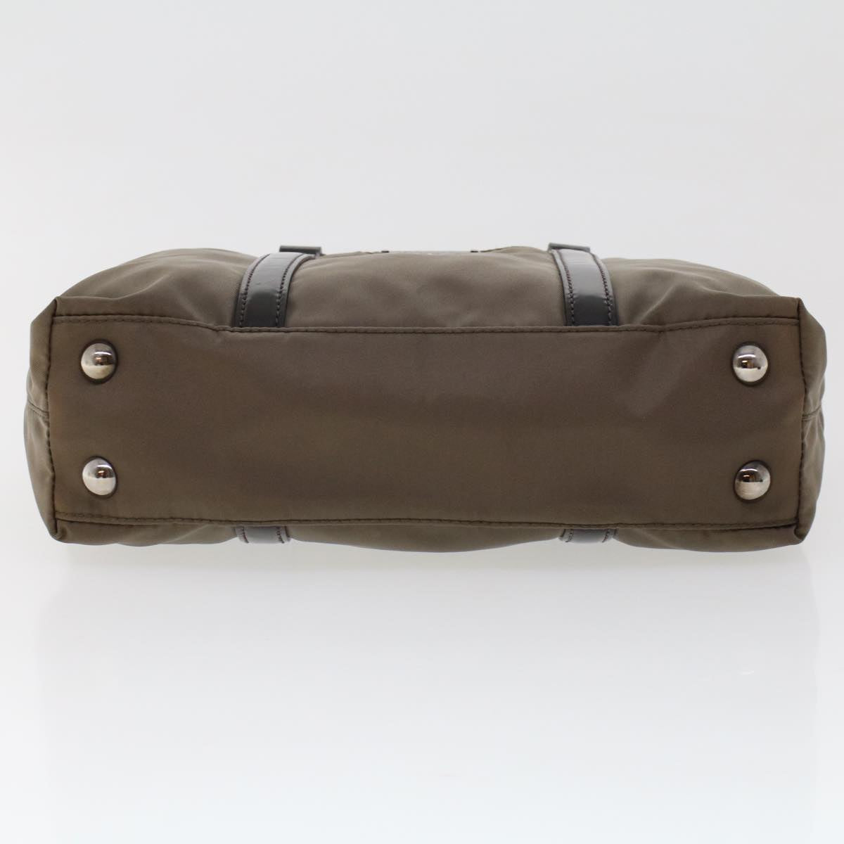 PRADA Hand Bag Nylon Leather 2way Shoulder Bag Gray Auth yb213