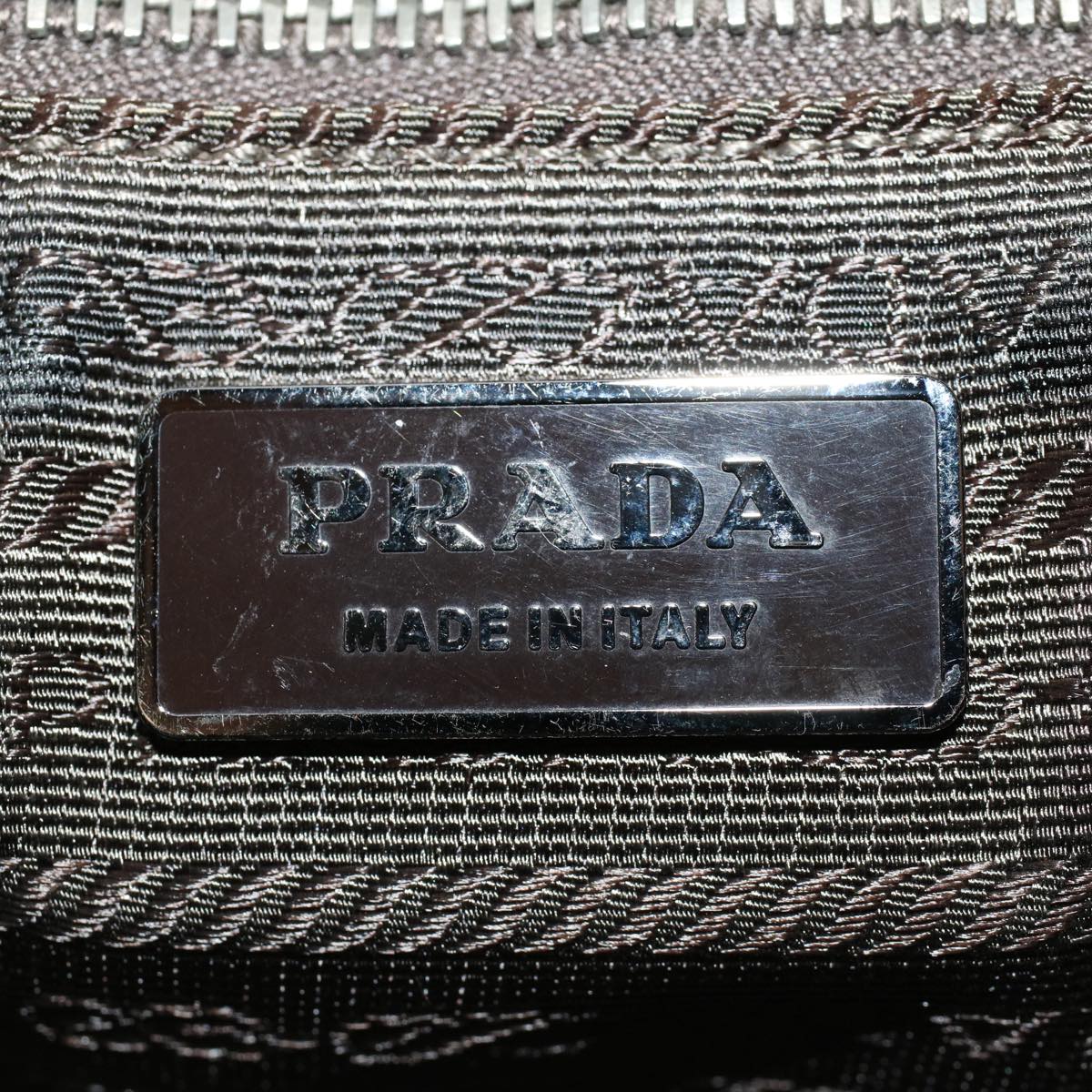 PRADA Hand Bag Nylon Leather 2way Shoulder Bag Gray Auth yb213