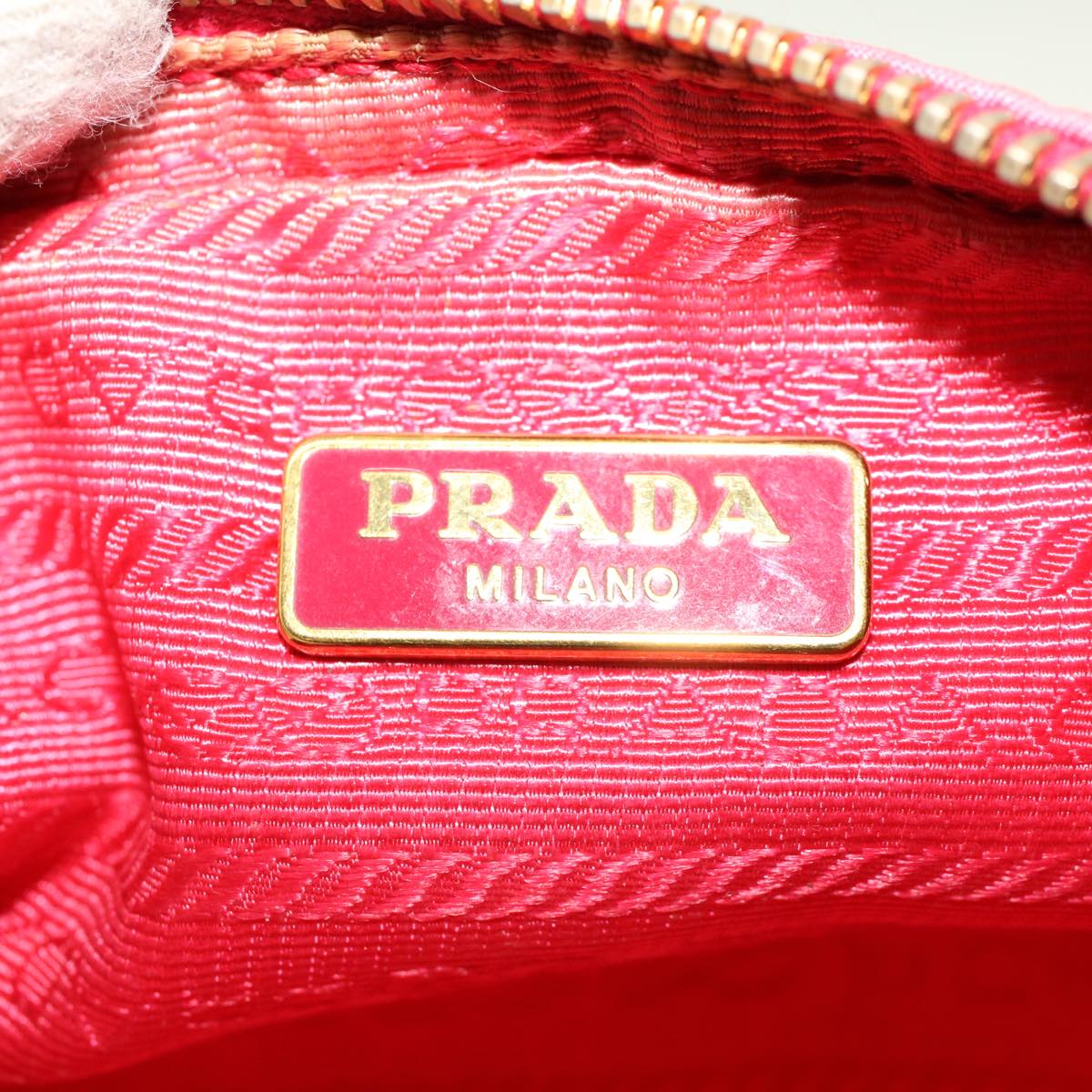 PRADA Pouch Nylon 2Set Red Pink Auth yb224