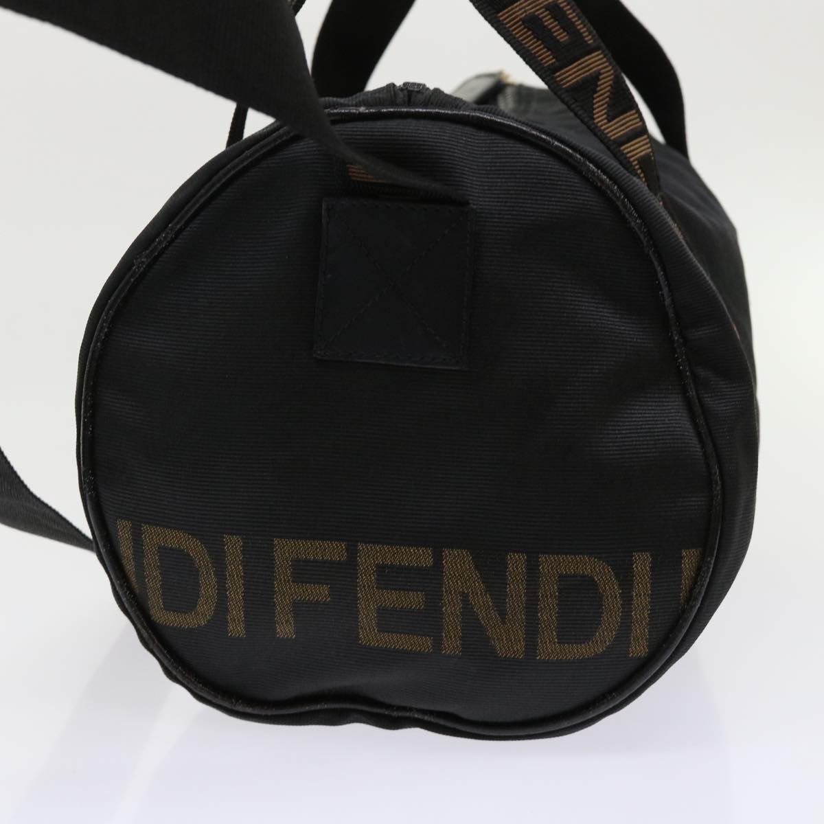 FENDI Boston Bag Nylon 2way Black 2291.26420.089 Auth yb230