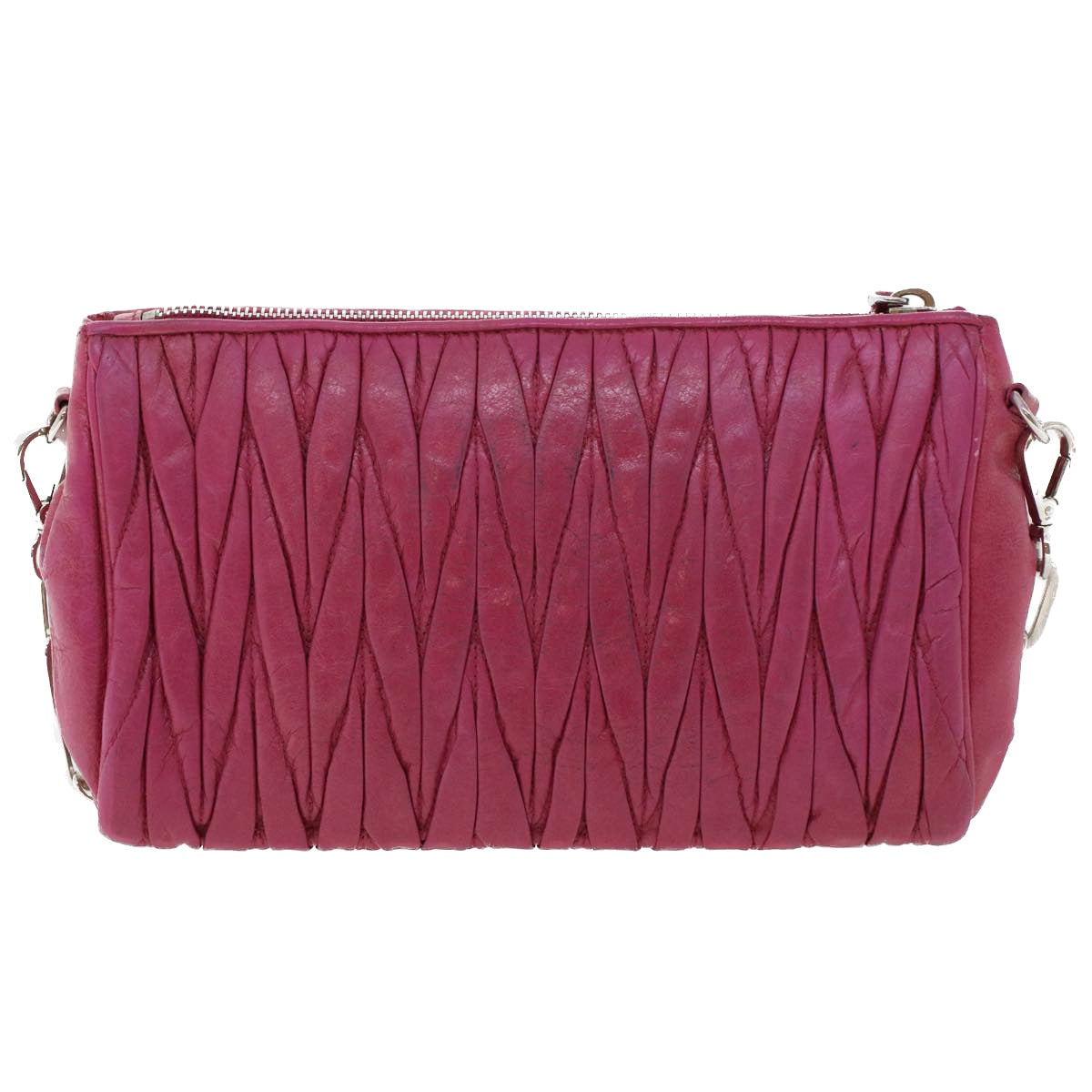Miu Miu Chain Recolor Shoulder Bag Leather Pink Auth yb239 - 0