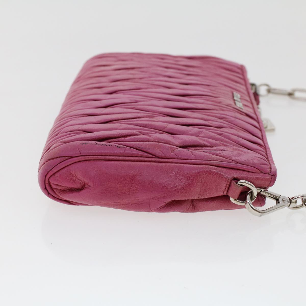 Miu Miu Chain Recolor Shoulder Bag Leather Pink Auth yb239