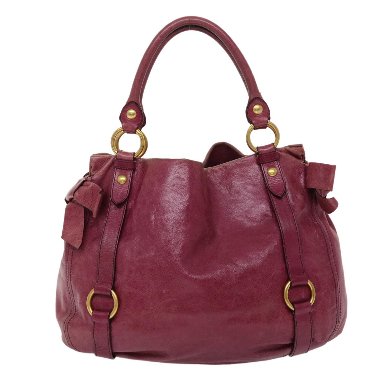 Miu Miu Shoulder Bag Leather Pink Auth yb240 - 0