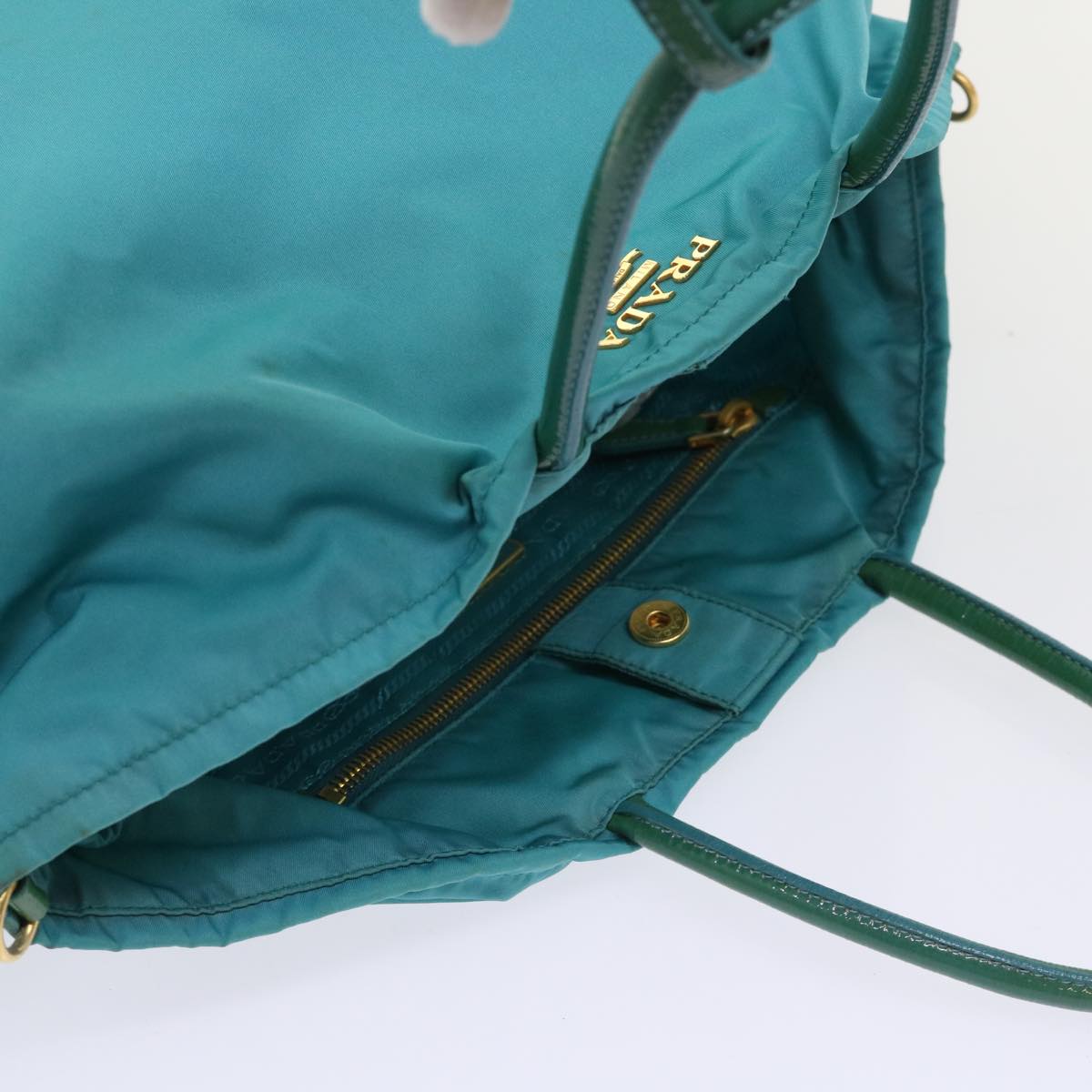 PRADA Shoulder Bag Nylon 2way Light Blue Auth yb251