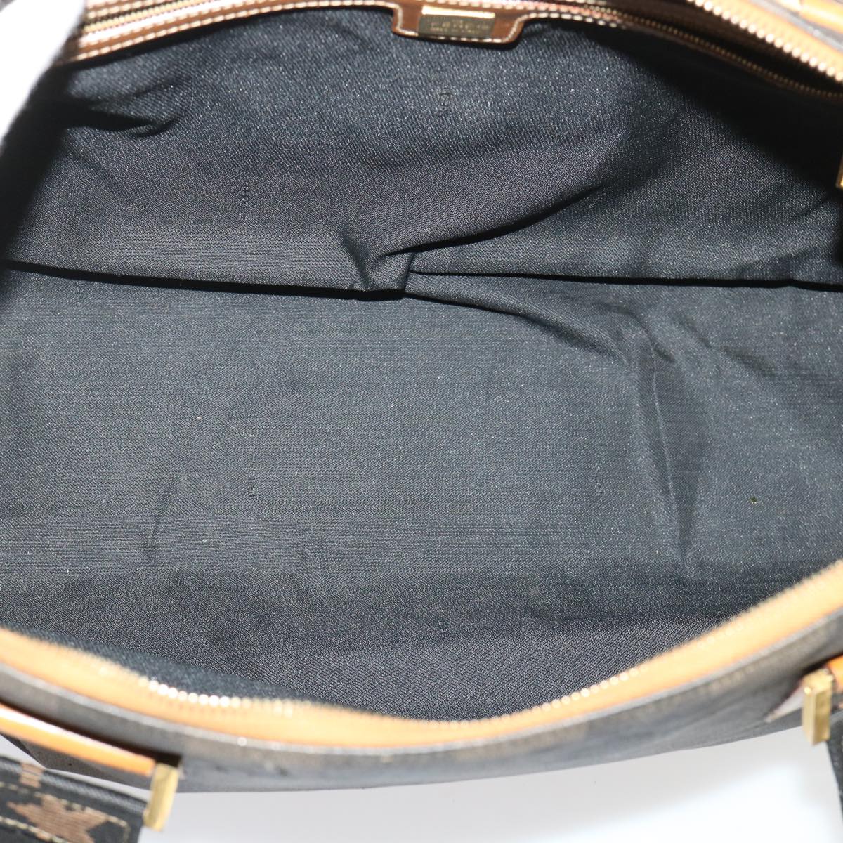 FENDI Pecan Canvas Shoulder Bag Brown Black Auth yb253